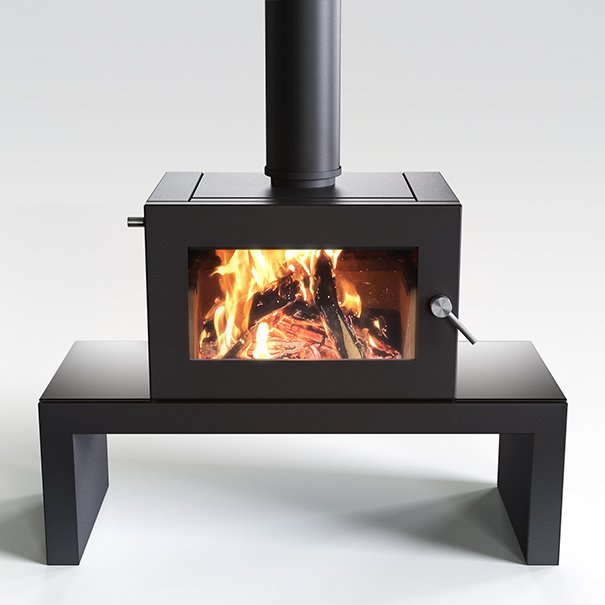bench mounted convection wood heater