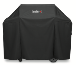 This lightweight yet durable Premium Cover is easy to pull on and off your Genesis II or Genesis II LX 3 burner barbecue. Its fastening straps keep it from blowing away, and its water resistant material helps to maintain a clean, sleek surface.