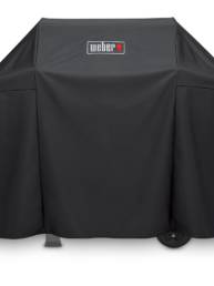 The Weber® barbecue cover for the Spirit II series is made from all-weather fabric; making it water resistant, UV resistant and breathable to protect your barbecue from the elements. Velcro straps added to secure to the barbecue, preventing the cover from blowing away.