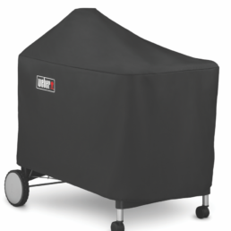 This lightweight yet durable Premium Cover is easy to pull on and off your Weber Performer Kettle barbecue. Its fastening straps keep it from blowing away, and its water resistant material helps to maintain a clean, sleek surface.