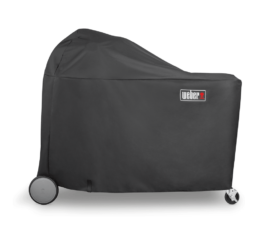 This lightweight yet durable Summit Charcoal Grill Centre Cover is easy to pull on and off your Weber barbecue. Its fastening straps keep it from blowing away, and its water resistant material helps to maintain a clean, sleek surface. Fits: Summit® Charcoal Grill Centre