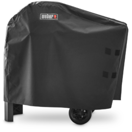 The lightweight yet durable Premium Pulse Cover is easy to pull on and off of your barbecue and cart. Its fastening straps keep it from blowing away, and its water resistant material helps to maintain a clean, sleek surface.