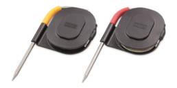 The Meat Temperature Probe monitors food temperature from the beginning of your cook to end