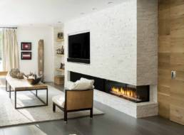 Corner Gas Fireplace in living room