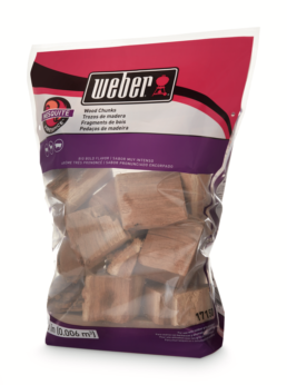 Enhance your barbecue flavours through the addition of mesquite smoking wood chunks.