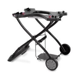 Whether you're at home, in the bush or on the sand, the Weber Q portable cart will keep your Baby Q or Q at the perfect barbecuing height. Hang your essential tools on the hooks provided, and transport with ease thanks to the compact folding design.