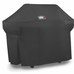 The lightweight yet durable Premium Cover is easy to pull on and off of your Summit 400 Series barbecue. Its fastening straps keep it from blowing away, and its water resistant material helps to maintain a clean, sleek surface.