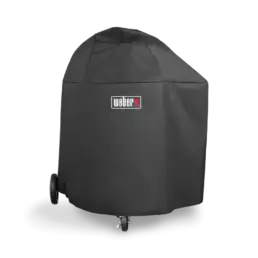 This lightweight yet durable Summit Charcoal Cover is easy to pull on and off your Weber Summit Charcoal barbecue. Its fastening straps keep it from blowing away, and its water resistant material helps to maintain a clean, sleek surface.