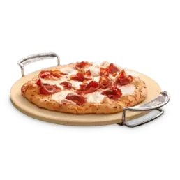 Cook delicious homemade pizzas outside with the Gourmet BBQ System Pizza Stone.