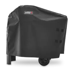 The lightweight yet durable Premium Pulse Cover is easy to pull on and off of your barbecue and cart. Its fastening straps keep it from blowing away, and its water resistant material helps to maintain a clean, sleek surface.