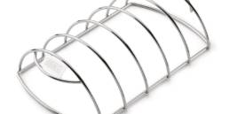 The heavy gauge, nickel plated steel rib rack allows you to stand ribs, chops and chicken pieces in an upright position.