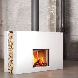 Stûv 21 Double Sided fireplace offers abundant warmth and atmosphere at all times.