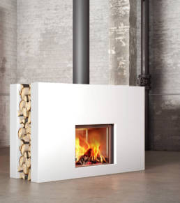 Stûv 21 Double Sided fireplace offers abundant warmth and atmosphere at all times.